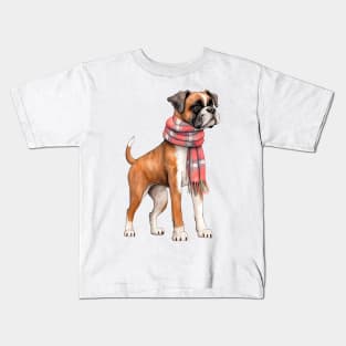 Boxer winter dog Kids T-Shirt